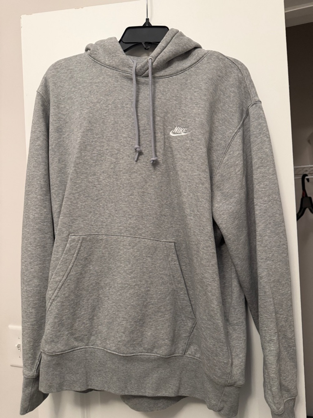 Nike Gray Pullover Hoodie with Small White Swoosh